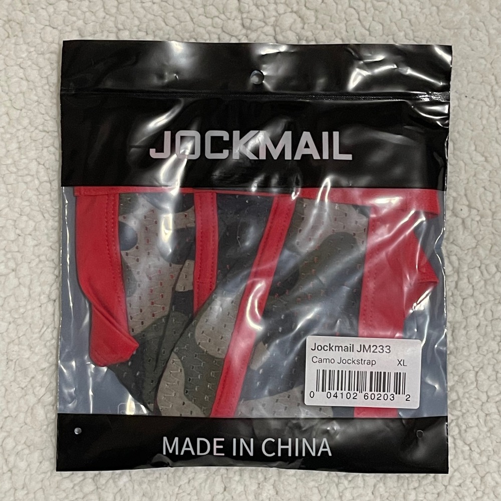 Jockmail XL (32-34) Mens Camo Mesh Jockstrap Red Athletic Underwear JM233 NEW - Picture 8 of 9
